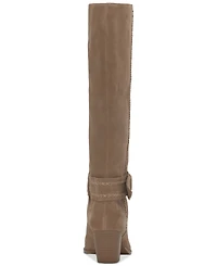 Lucky Brand Women's Risvin Bow Whipstich Tall Knee High Heel Boots