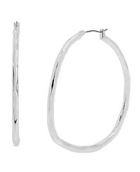 Robert Lee Morris Soho Silver Sculpted Hoop Earrings