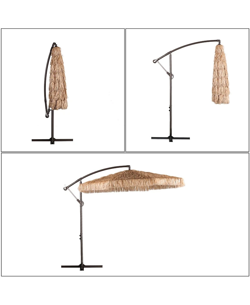 Aoodor Grand patio Ft Thatch Tiki Umbrella(No Base