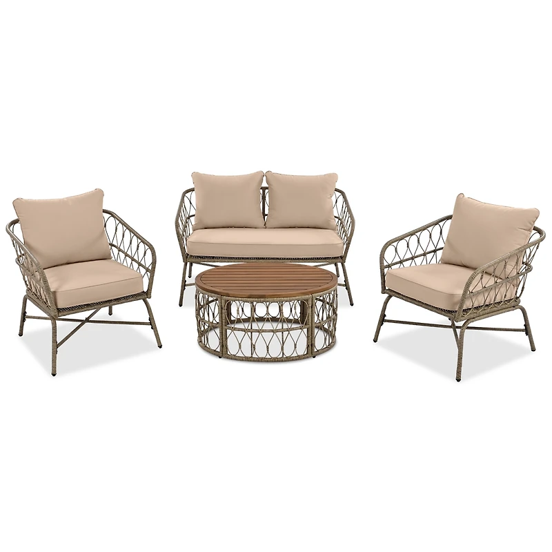Streamdale Boho Wicker Chat Set with Comfort and Style