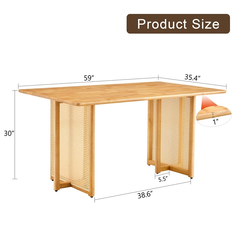 Streamdale Furniture Retro Solid Wood Dining Table/Desk Chinese Country Charm