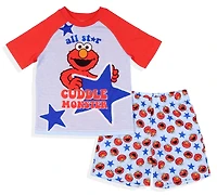 Sesame Street Toddler Boys Elmo All Star Cuddle Monster Sleep Pajama Set Short
