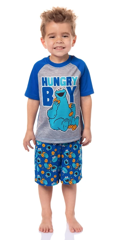 Sesame Street Toddler Boys Cookie Monster Hungry Sleep Pajama Set Short