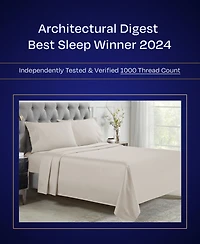 Luxury 1000 Thread Count King Sheets Set - 100% Cotton Sateen Soft, Thick & Deep Pocket