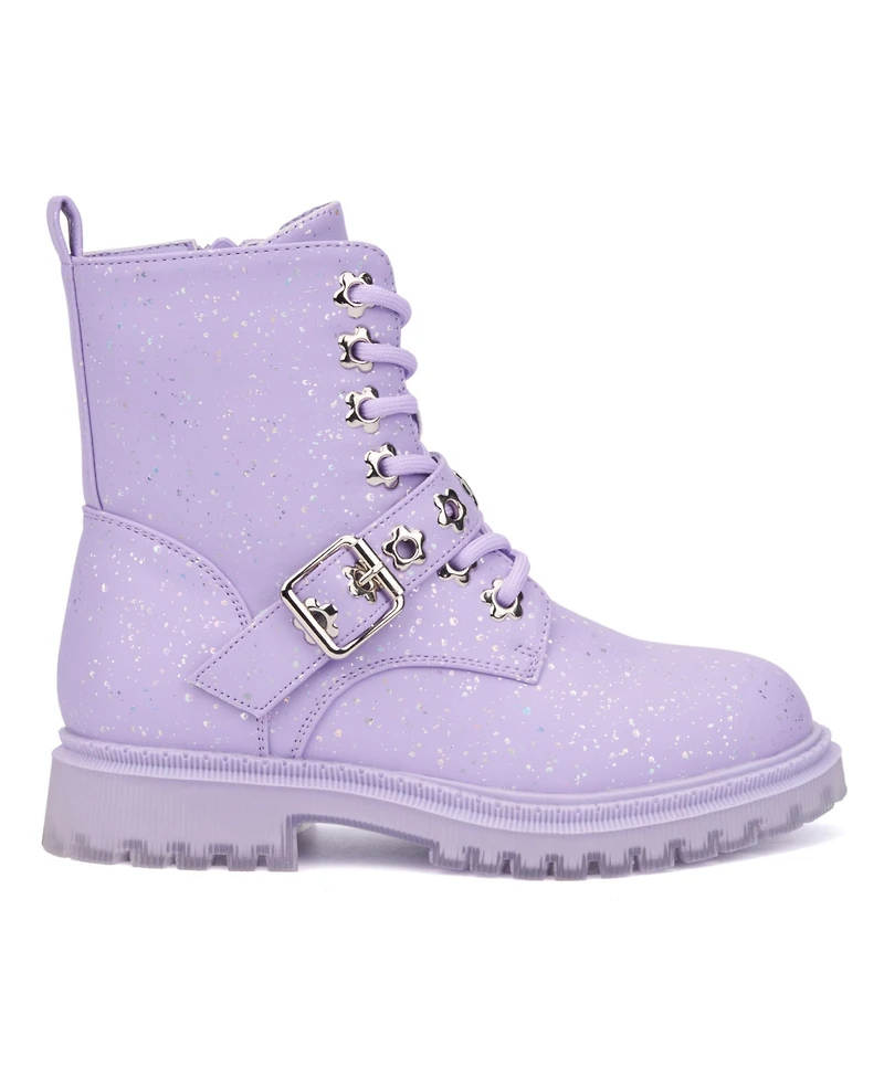 Olivia Miller Little Girls Star Bright Combat Boots