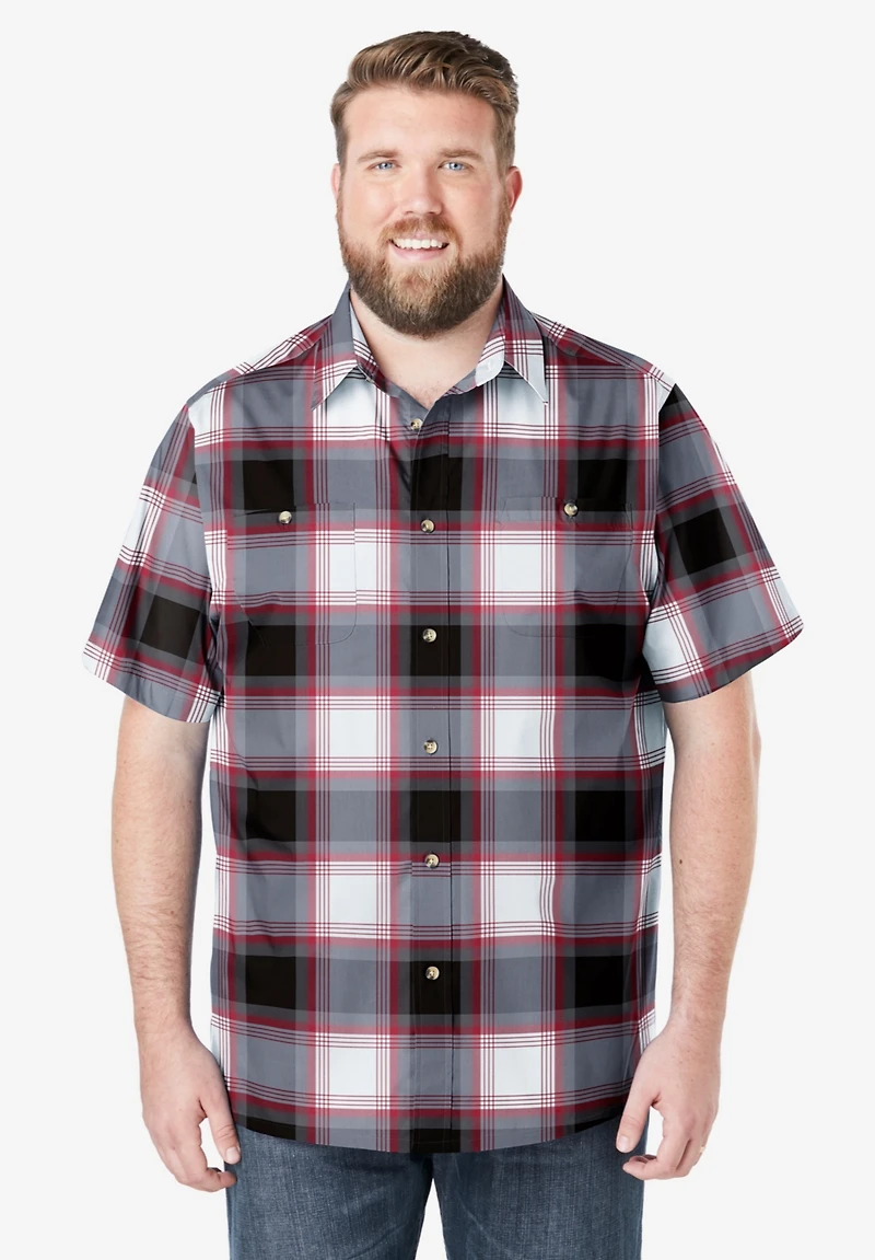 KingSize Big & Tall Check Short-Sleeve Sport Shirt