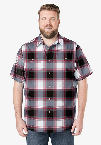 KingSize Big & Tall Check Short-Sleeve Sport Shirt
