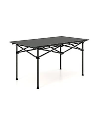 Slickblue Aluminum Camping Table for 4-6 People with Carry Bag-Black