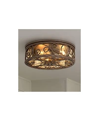 John Timberland Casa Seville Rustic Farmhouse Flush Mount Outdoor Ceiling Light Fixture Dark Walnut 4 1/2" Champagne Water Glass for Post Exterio