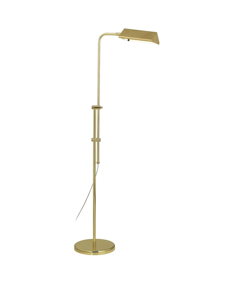 Regency Hill Traditional Adjustable Pharmacy Floor Lamp 54" Tall Brass Adjustable Metal Head for Living Room Reading Bedroom Office