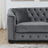 Streamdale Chesterfield Sofa with Velvet, Nail Trim