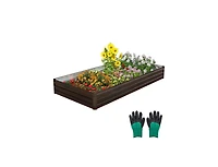 Slickblue Large Outdoor Metal Planter Box for Vegetable Fruit Herb Flower-Coffee