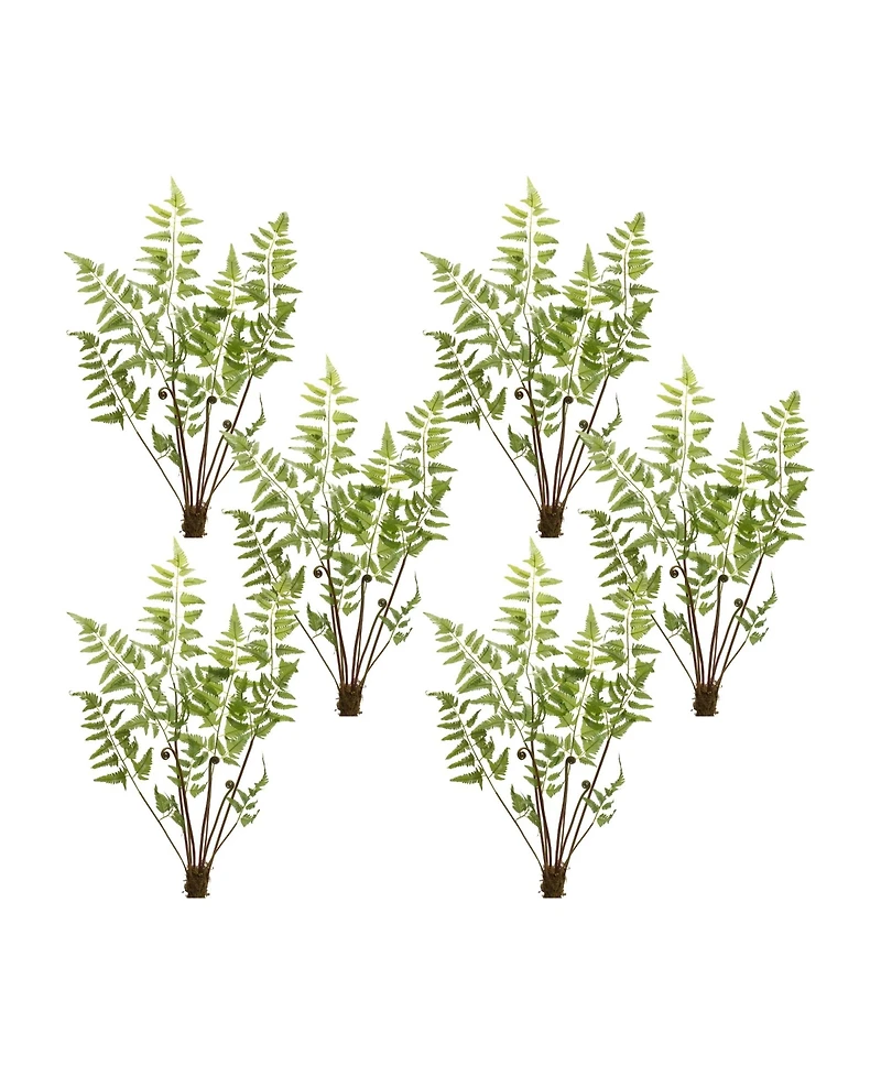 Slickblue Varigated Fern Bundle With Sprout Accents (Set of 6)