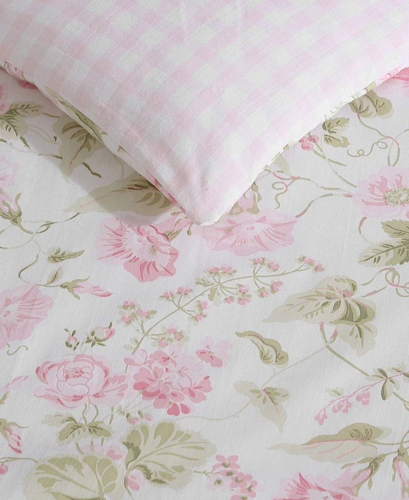 Laura Ashley Morning Gloria Reversible 3 Piece Comforter Set, King
