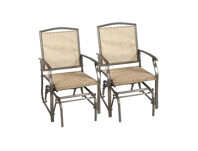 Slickblue 2 Pieces Patio Swing Single Glider Chair Rocking Seating