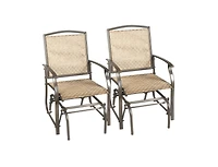 Slickblue 2 Pieces Patio Swing Single Glider Chair Rocking Seating