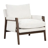 Streamdale Furniture Mid-Century Modern Velvet Accent Armchair, White