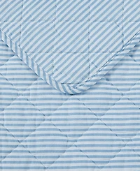 Laura Ashley Oxford Stripe Reversible Piece Quilt Set