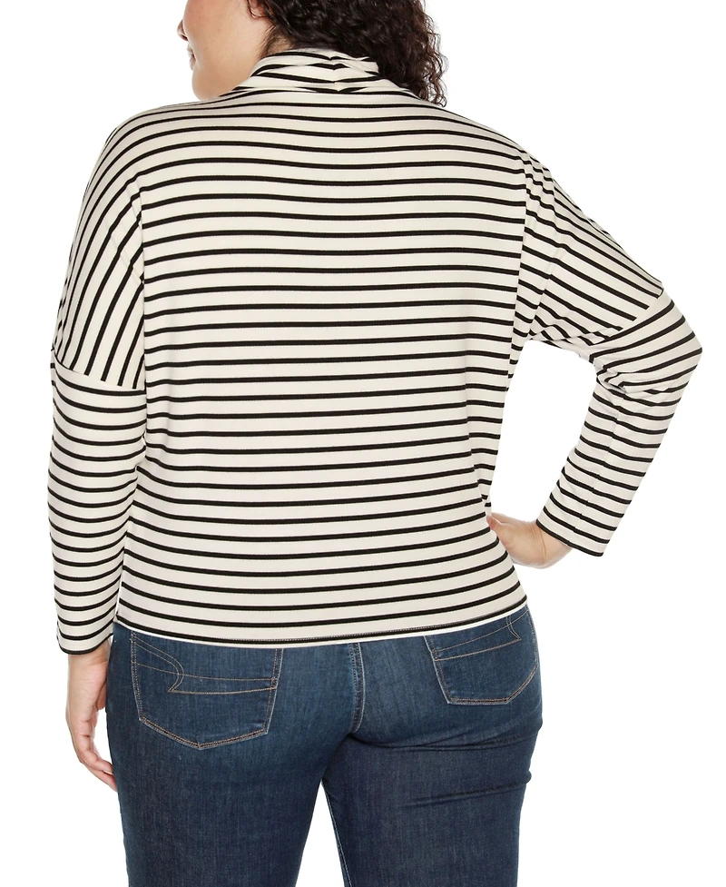 Belldini Plus Size Cowl-Neck Dolman-Sleeve Top