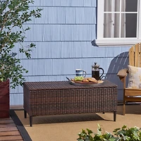 Streamdale Outdoor Resin Wicker Storage Unit for Patio | Pool Storage