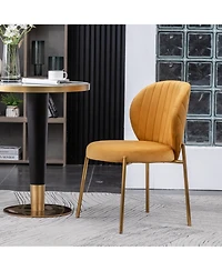 Streamdale Furniture Velvet Upholstery Dining Chair, Yellow