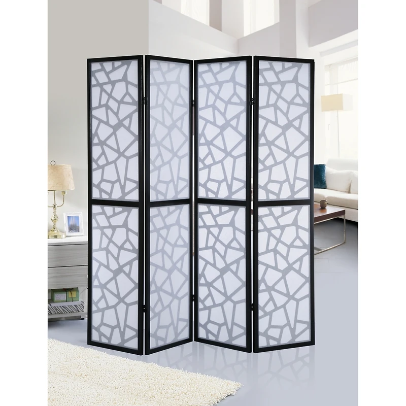 Streamdale Furniture Giyano 4 Panel Screen Room Divider, Black