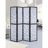 Streamdale Furniture Giyano 4 Panel Screen Room Divider, Black