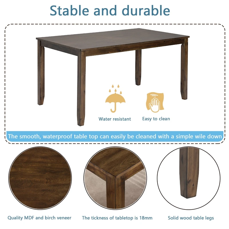 Streamdale Furniture Sleek & Durable Solid Wood Dining Table for Modern Dining Rooms, Table Only