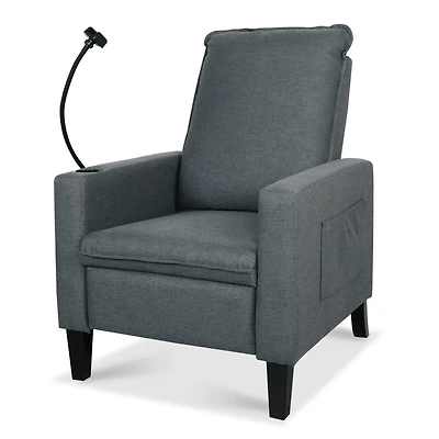 Streamdale Furniture Modern Cozy Fabric Armchair with Adjustable Backrest and Storage