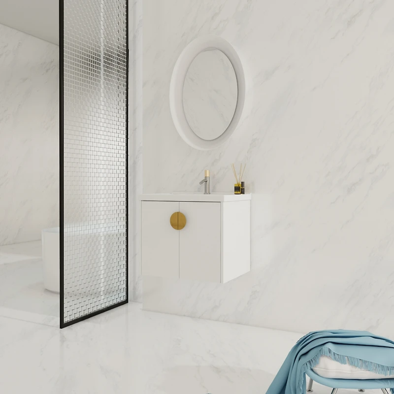 24 Inch Soft Close Doors Bathroom Vanity With Sink, For Small Bathroom
