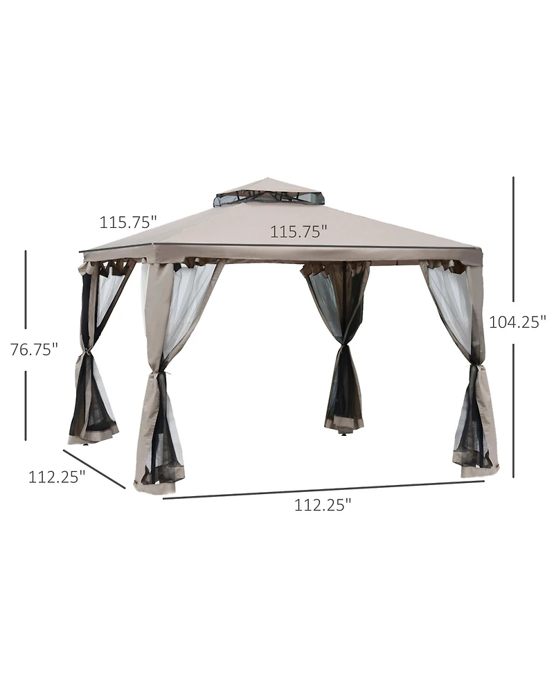Uv-Resistant Outdoor Canopy Gazebo with Mesh Walls for Sun and Bug Protection