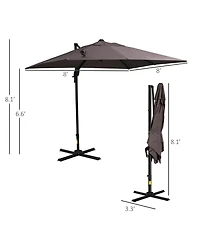 Spacious Cantilever Umbrella with Adjustable Shade, 8x8ft Canopy