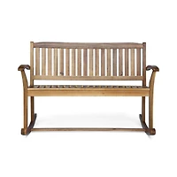Streamdale Acacia Wood Rocking Love Seat Timeless Family Comfort for Generations