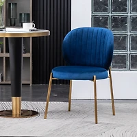 Velvet Upholstery Dining Chair, Blue