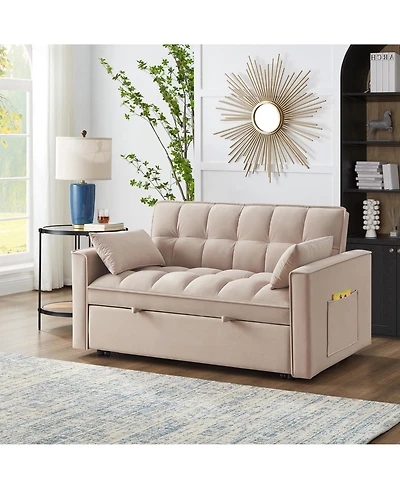 Streamdale Furniture 4-in-1 Versatile Loveseat Sofa & Bed with Storage and Armrests