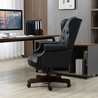 Streamdale Furniture Pneumatic height adjustable office chair with plush leather