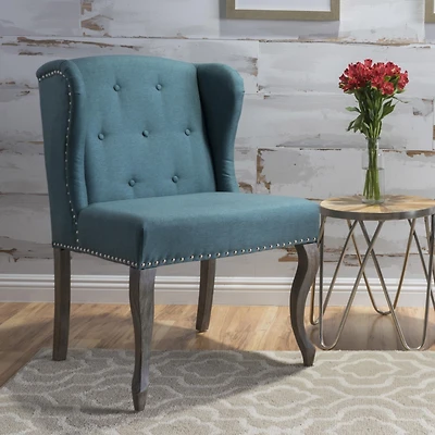 Streamdale Classic Wingback Chair with Stylish Buttons and Studded Accents