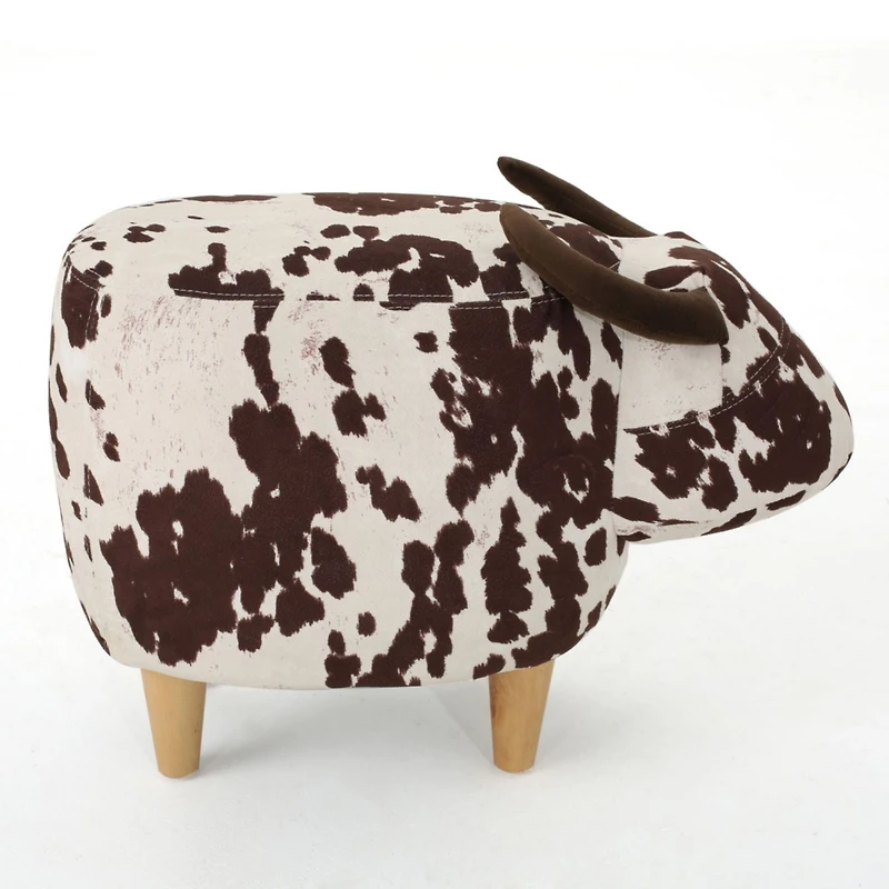 Streamdale Adorable Cow-Shaped Velvet Ottoman for Kids