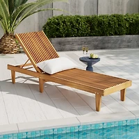 Streamdale Chic Wooden Chaise Lounge for Outdoor Relaxation and Style