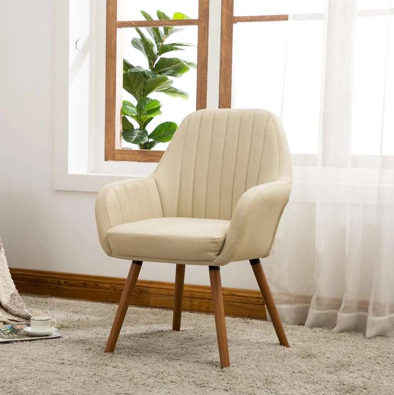 Streamdale Contemporary Fabric Accent Chair, Tan