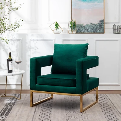 Streamdale Contemporary Upholstered Accent Arm Chair, Green
