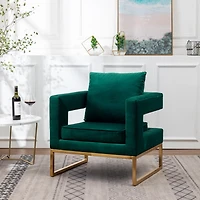 Streamdale Contemporary Upholstered Accent Arm Chair, Green