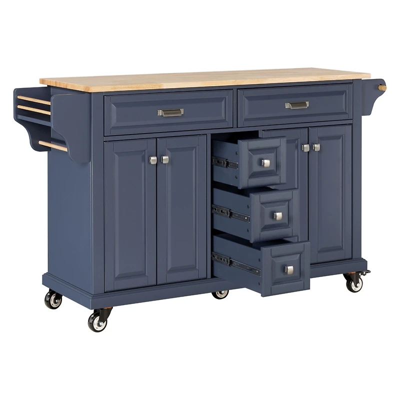 Streamdale Cambridge Natural Wood Top Kitchen Island with Storage