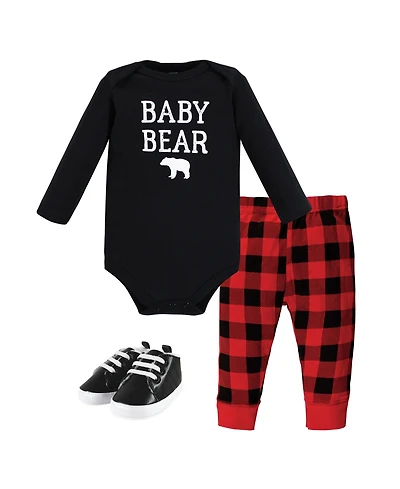 Hudson Baby Boys Unisex Versatile 3-Piece Collection Long Sleeve Bodysuit, Pants, and Booties