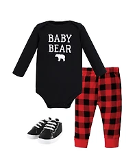 Hudson Baby Boys Unisex Versatile 3-Piece Collection Long Sleeve Bodysuit, Pants, and Booties