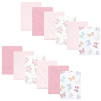 Hudson Baby Girls Cotton Flannel Burp Cloths Bundle