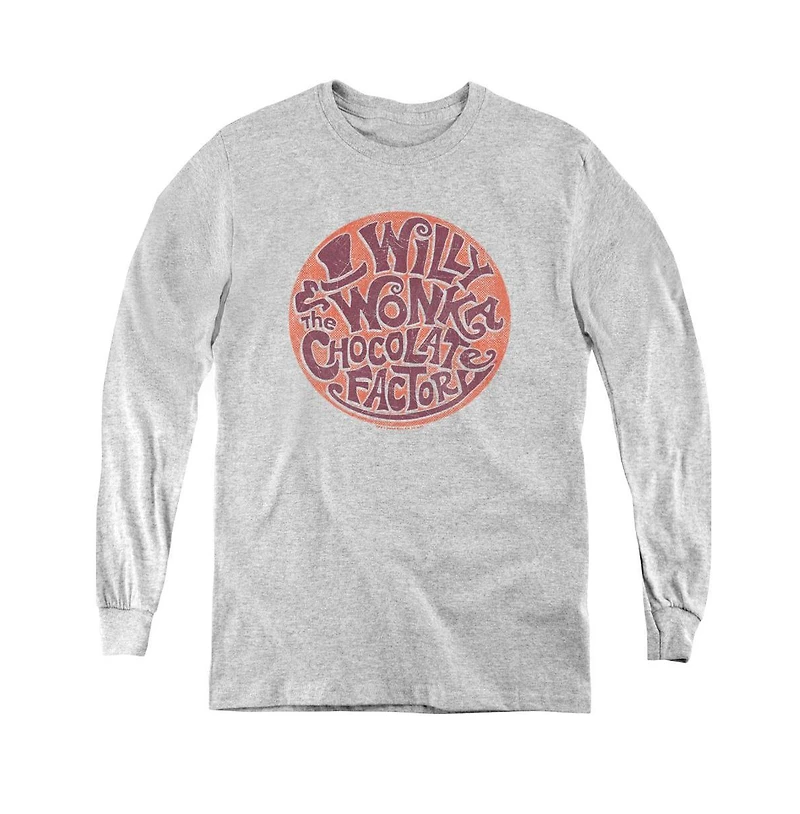 Willy Wonka And The Chocolate Factory Youth Circle Logo Long Sleeve Sweatshirts