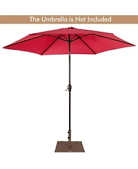 Gymax 50 Lbs Patio Umbrella Base Stand 24'' Outdoor Square Market Handle Wheel