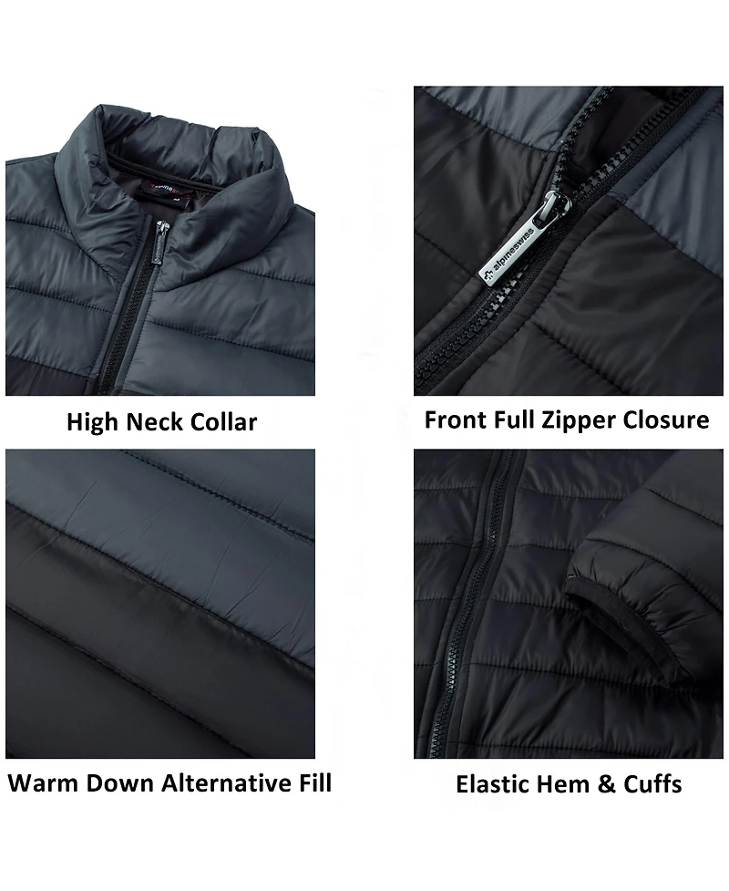 Alpine Swiss Men's Niko Men s Puffer Jacket Warm Down Alternative Insulated Coat | Packable Water-Resistant & Windproof Winter Outerwear with Zipper P