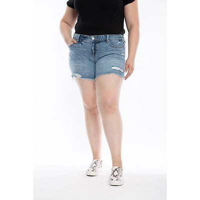 Slink Jeans Plus Denim Mid Rise Shorts
